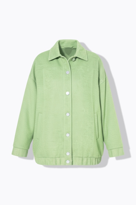 Bomberjakke, længere facon og oversized, uldoptik