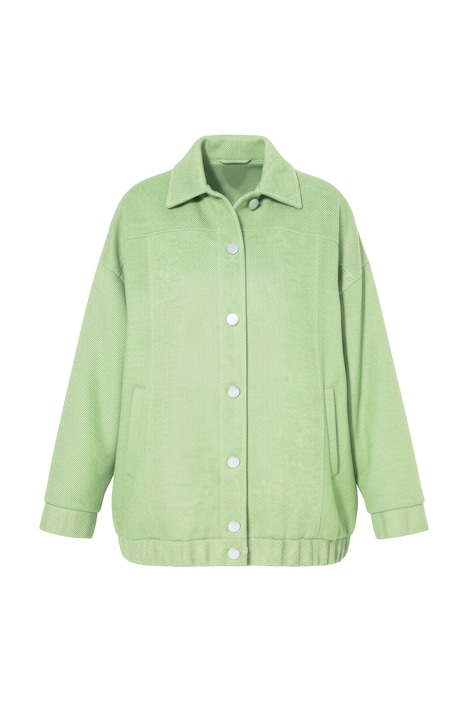 Bluzonová bunda, vlněný vzhled, delší a oversize