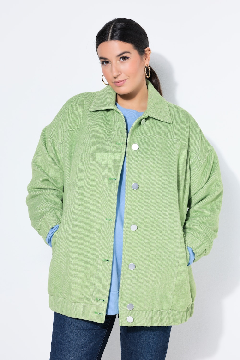 Große Größen Blouson Jacke, Damen, grün, Größe: 54/56, Polyester, Studio Untold