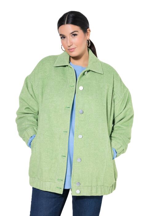 Bluzonová bunda, vlněný vzhled, delší a oversize