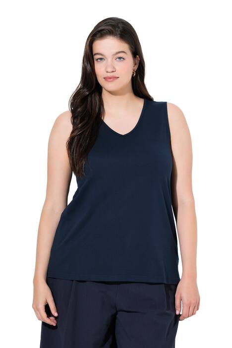 Top, Classic, výstřih do V, bez rukávů, biobavlna