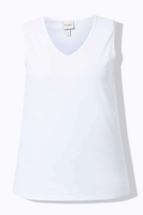 Top, classic, V-udskæring, ærmeløs, økologisk bomuld