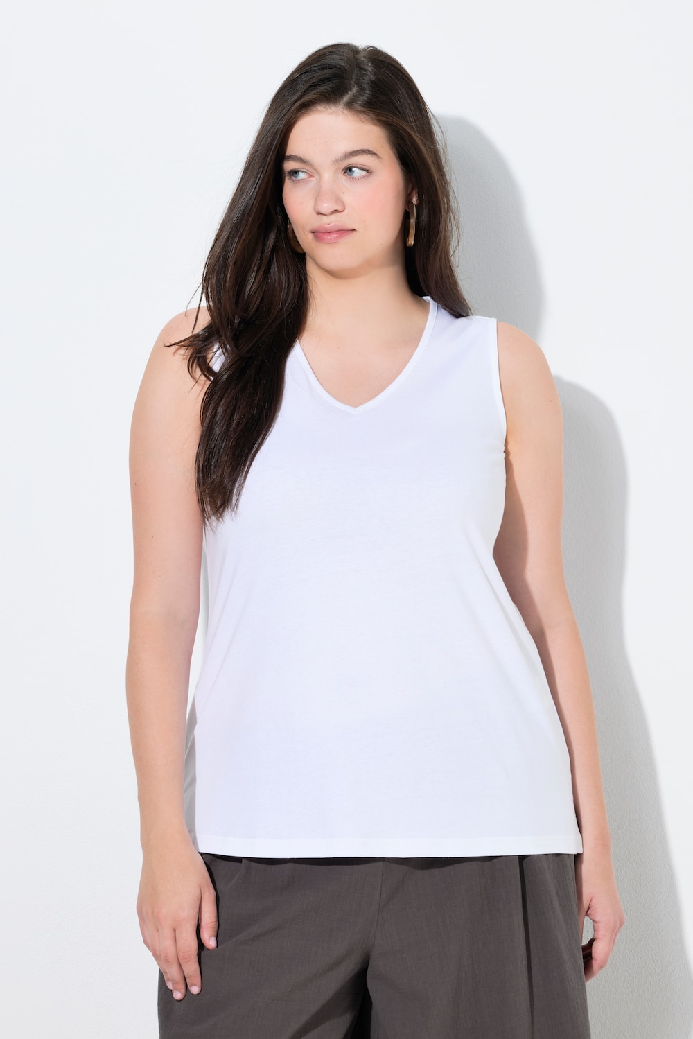 Große Größen Top, Damen, weiß, Größe: 42/44, Baumwolle, Ulla Popken