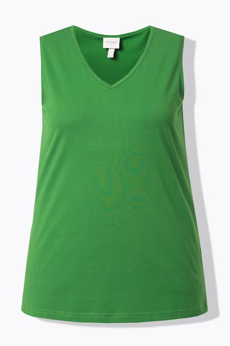 Top smanicato dalla vestibilità classica in cotone biologico con scollo a V