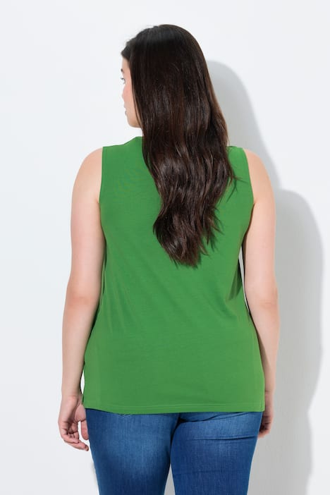 Top smanicato dalla vestibilità classica in cotone biologico con scollo a V