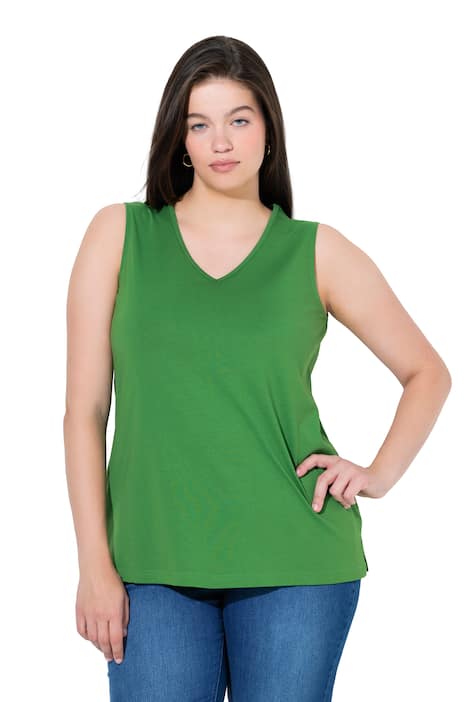 Top, Classic, výstřih do V, bez rukávů, biobavlna