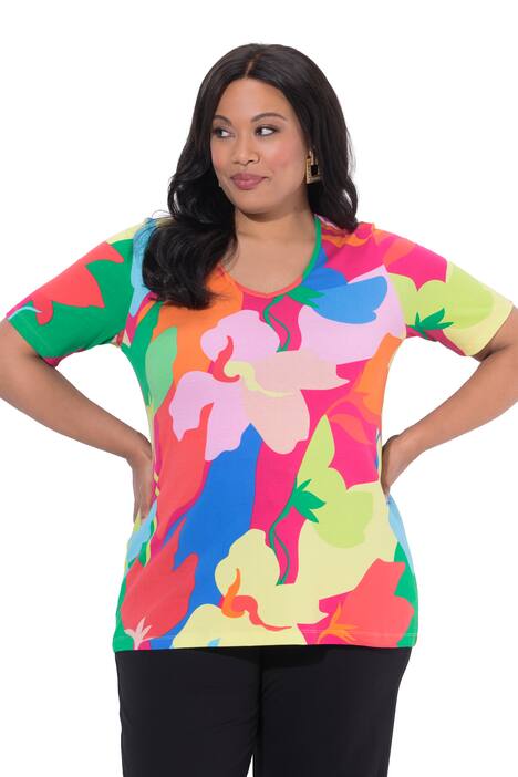 Tričko, A střih, kulatý výstřih, krátké rukávy