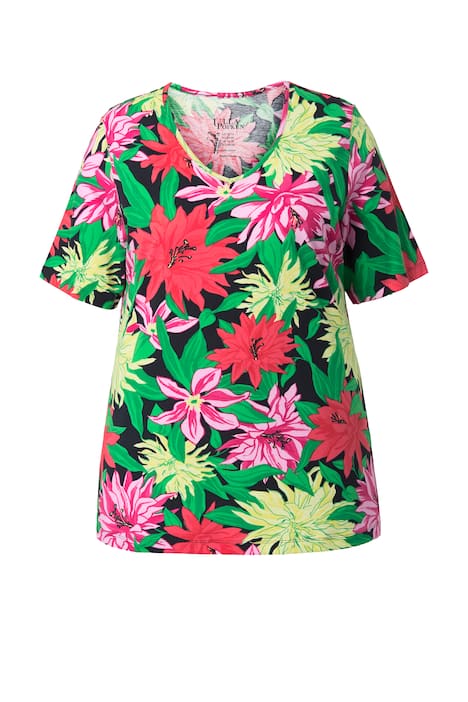 Tričko, A střih, výstřih do V, krátké rukávy