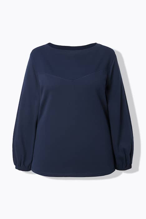 Trui, boothals, lange ballonmouwen, biologisch katoen