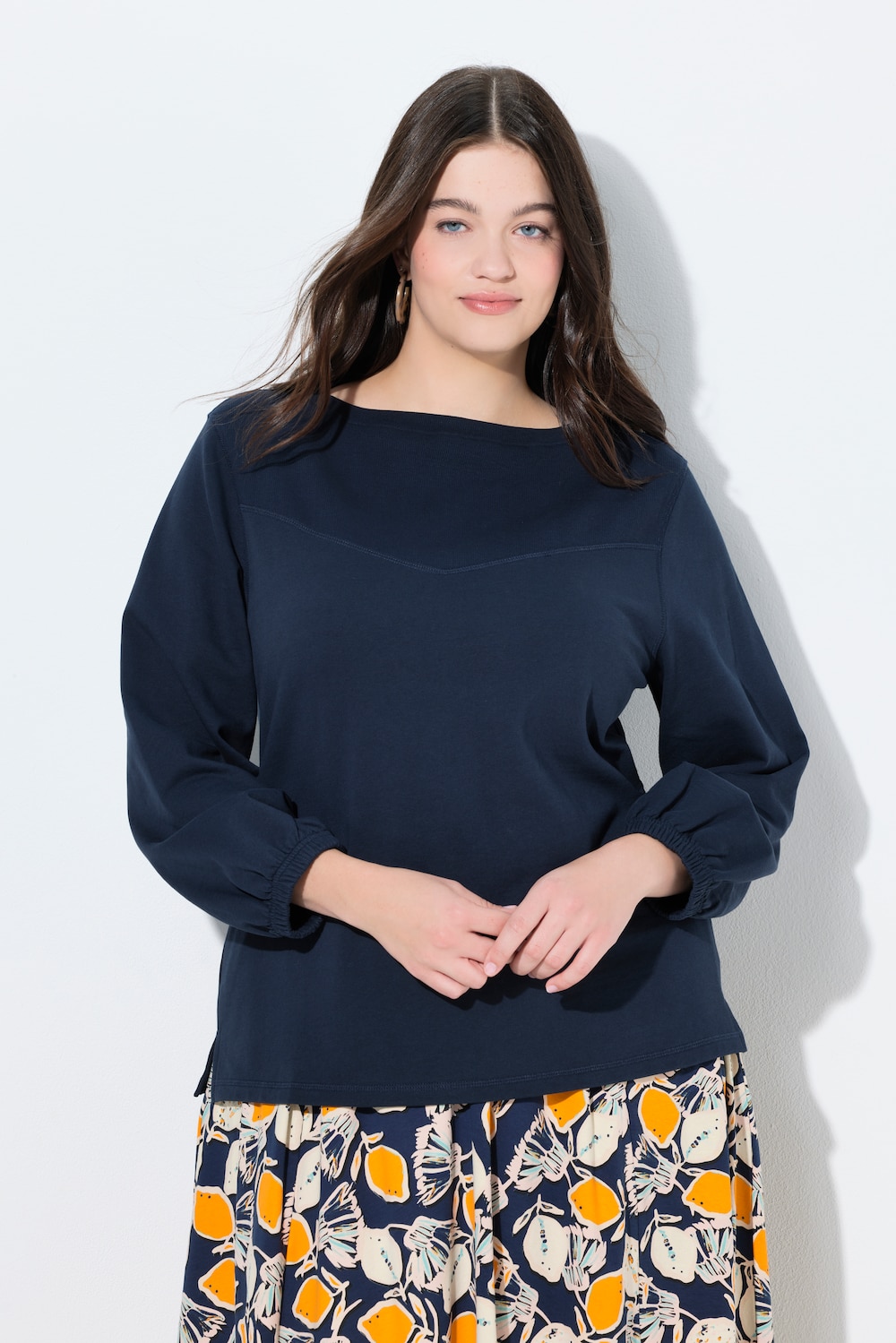 Große Größen Sweater, Damen, blau, Größe: 46/48, Baumwolle, Ulla Popken
