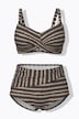 Bikini, Streifenmix, drapiert, Softcups, recycelt