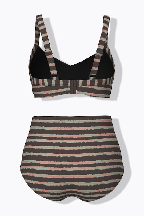 Bikini, Streifenmix, drapiert, Softcups, recycelt