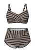 Bikiny, pruhový mix, drapovaný efekt, měkké košíčky, recyklované