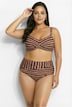 Bikini, Streifenmix, drapiert, Softcups, recycelt