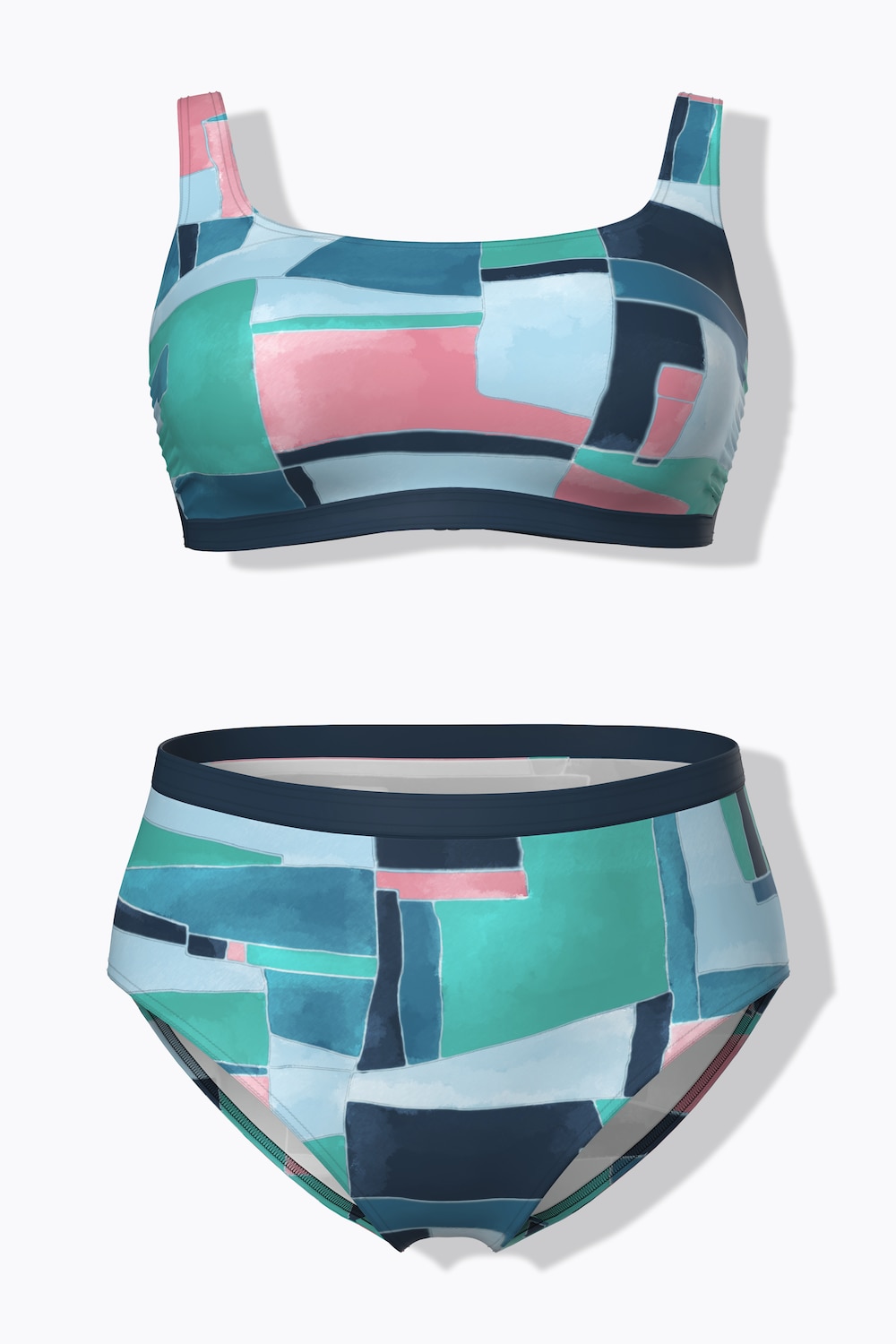 Bikini, grafischer Druck, Softcups, Träger verstellbar