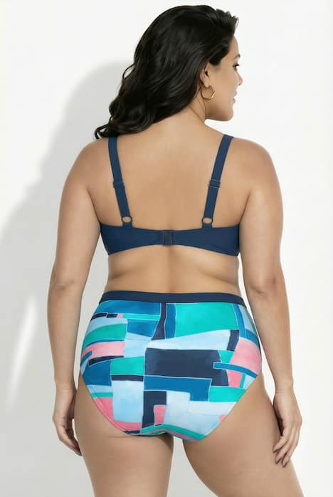 Bikini, grafischer Druck, Softcups, Träger verstellbar