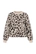 Svetr, Boxy střih, leopardí vzor, dlouhé balónové rukávy