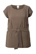 Tunika, vázací pásek, Boxy střih, kulatý výstřih, krátké rukávy