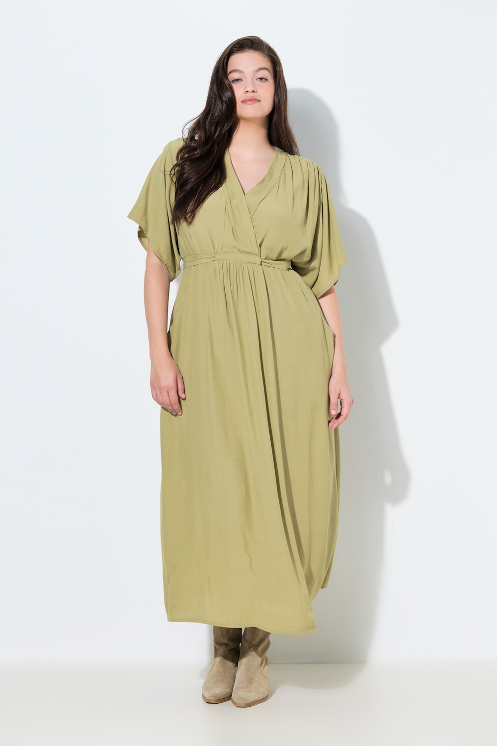 Große Größen Maxi-Blusenkleid, Damen, braun, Größe: 50/52, Viskose, Ulla Popken