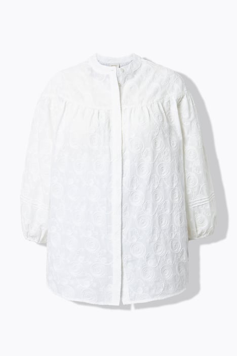 Blouse, borduursel, ronde hals, 3/4-mouwen, biologisch katoen