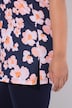Longshirt, bloemen, A-lijn, tuniekhals, korte mouwen
