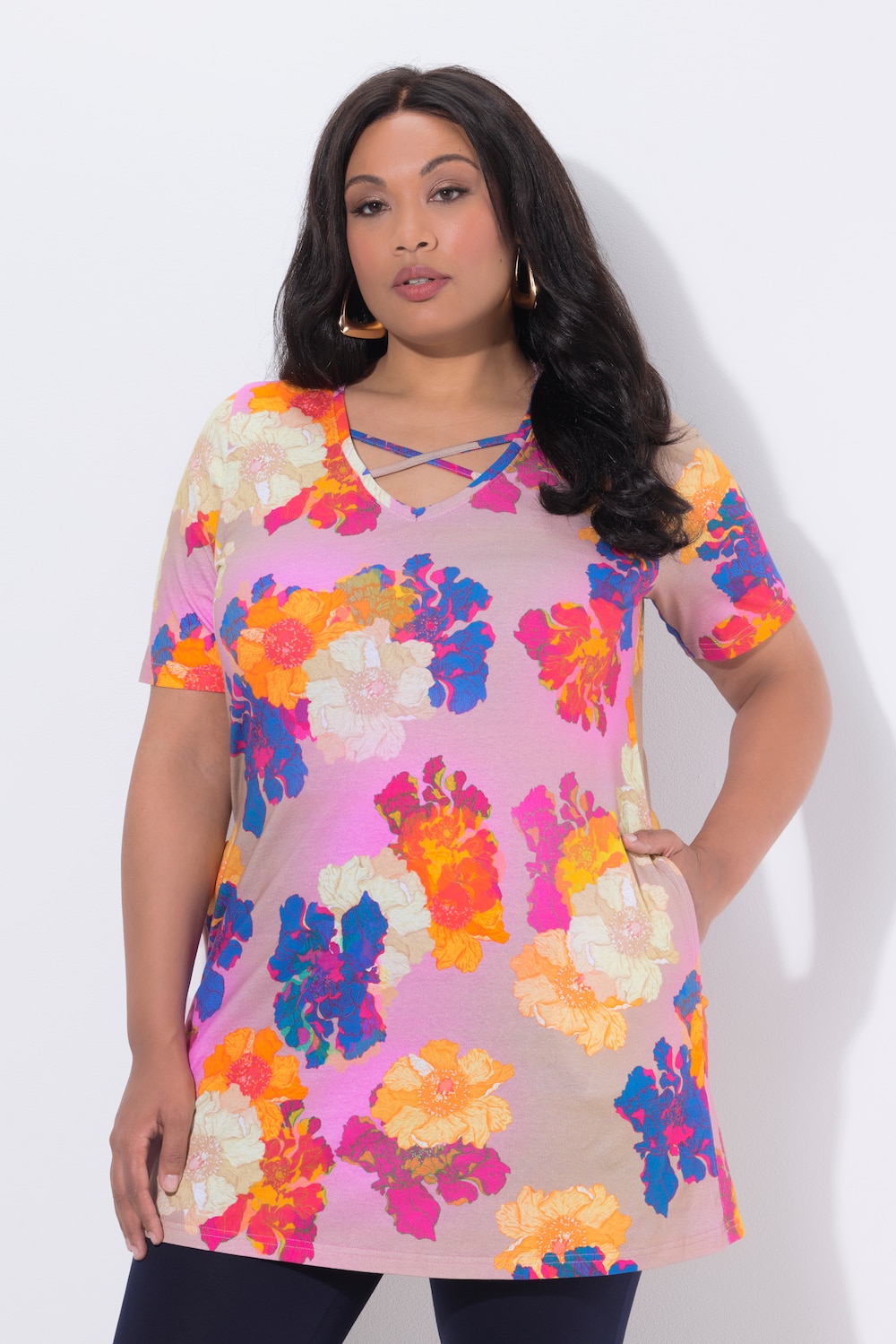 Große Größen Longshirt, Damen, rosa, Größe: 62/64, Baumwolle, Ulla Popken