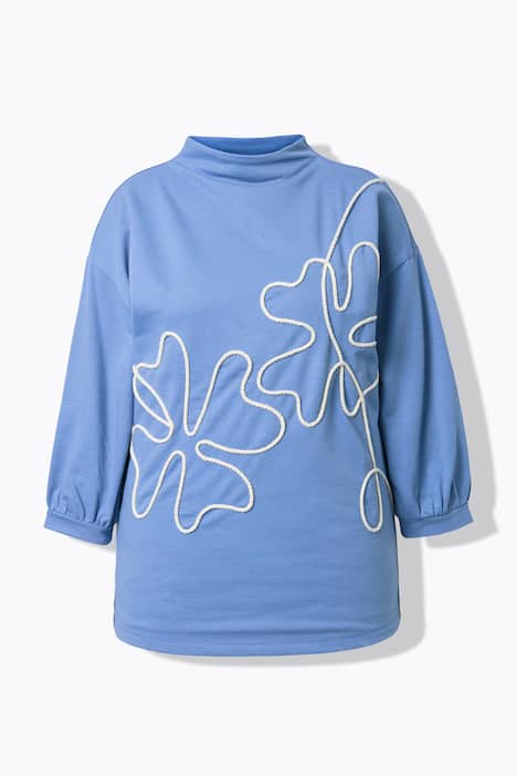 collegepaita, nyöri, pystykaulus, 3/4-hihat, luomupuuvillaa