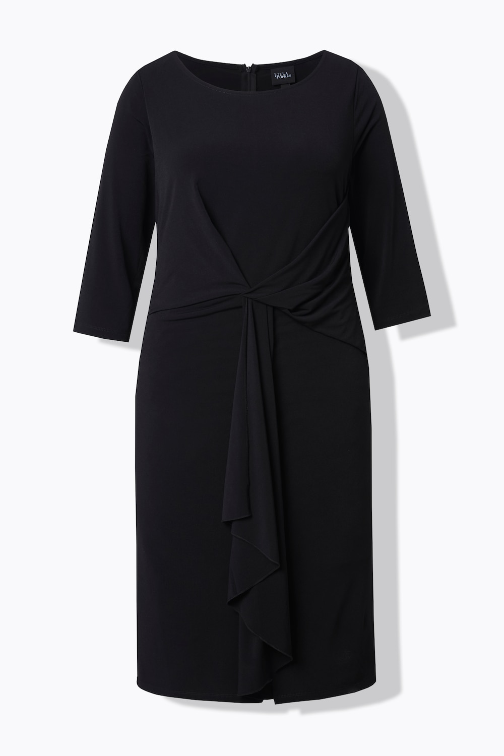 Stora storlekar Midiklänning, Dam, svart, storlek: 56, Polyester, Ulla Popken