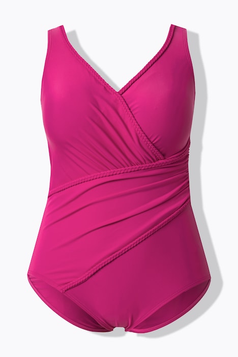 Badeanzug, Paspeln, drapiert, Softcups