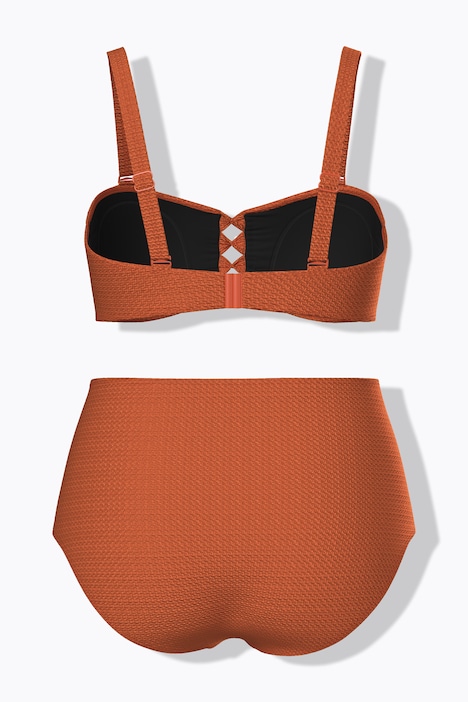 Bikiny, pruhy s výřezy, měkké košíčky, nastavitelná ramínka podprsenky