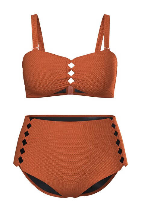 Bikiny, pruhy s výřezy, měkké košíčky, nastavitelná ramínka podprsenky