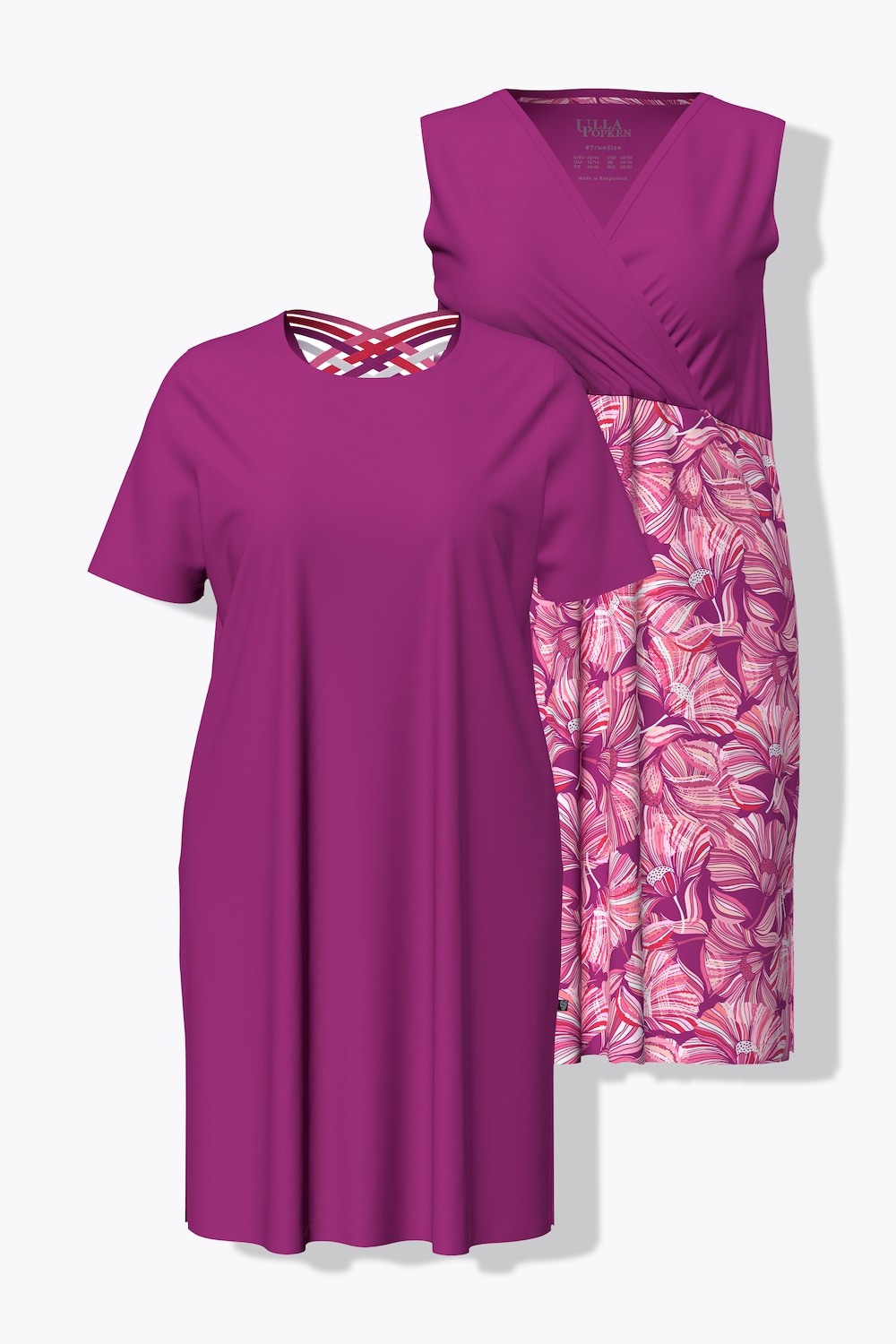 Bigshirts, 2er-Pack, Rundhals/V-Ausschnitt, Halbarm