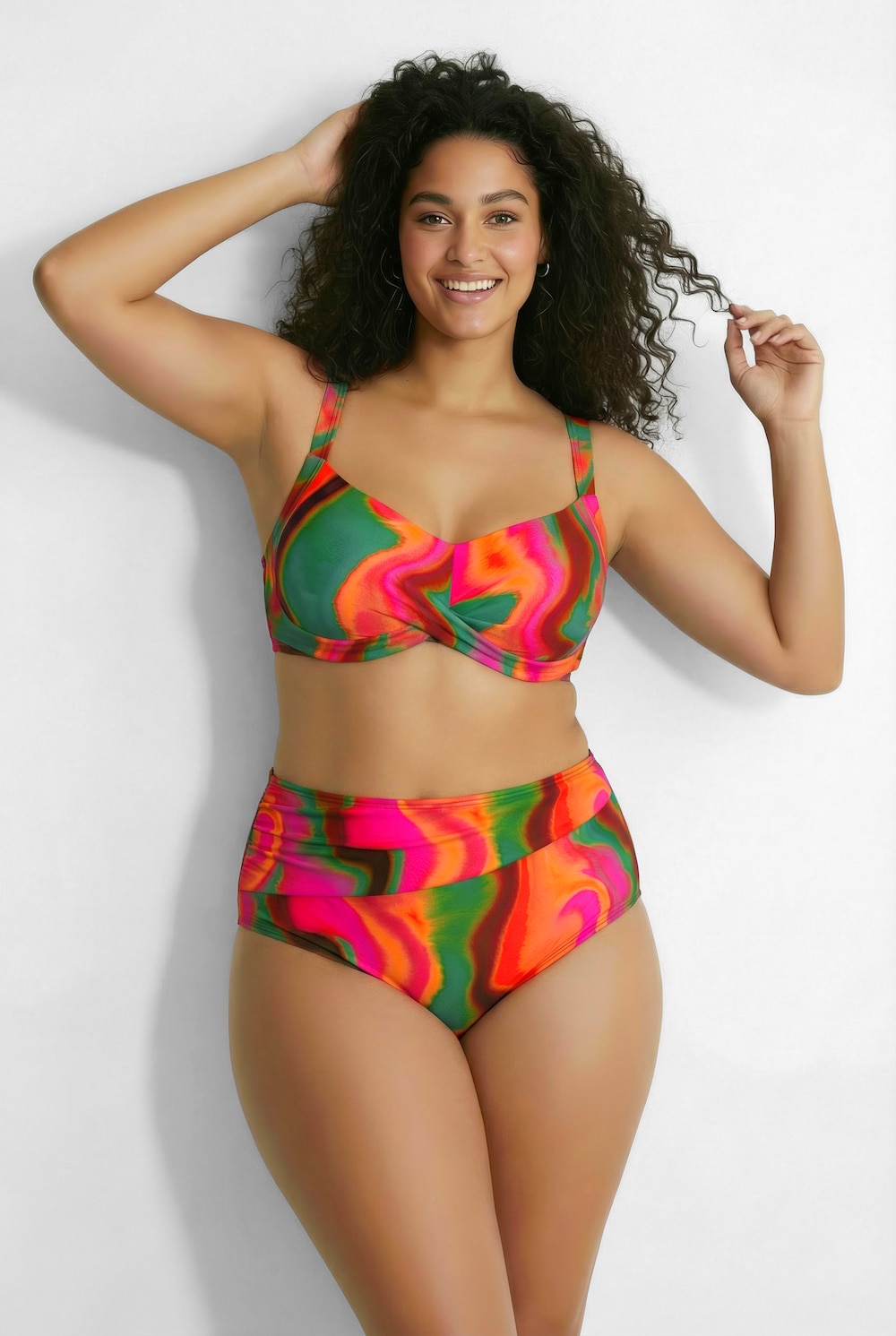 Bikini, Farbverlauf, Softcups, drapiert, recycelt