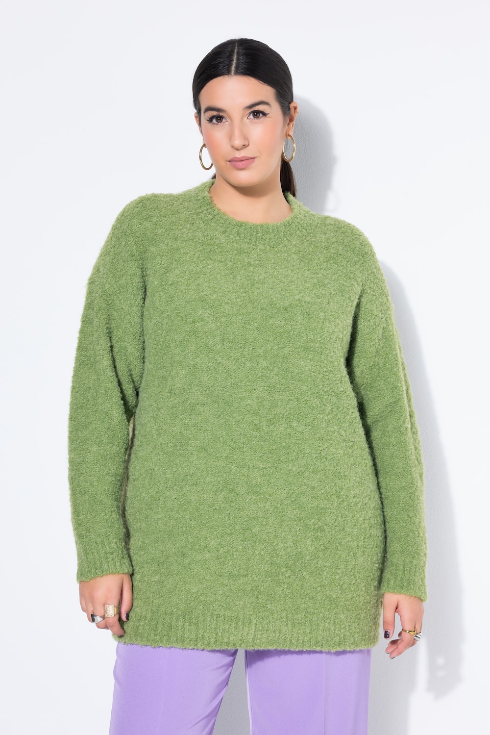 Große Größen Pullover, Damen, grün, Größe: 46/48, Polyester/Synthetische Fasern/Wolle, Studio Untold