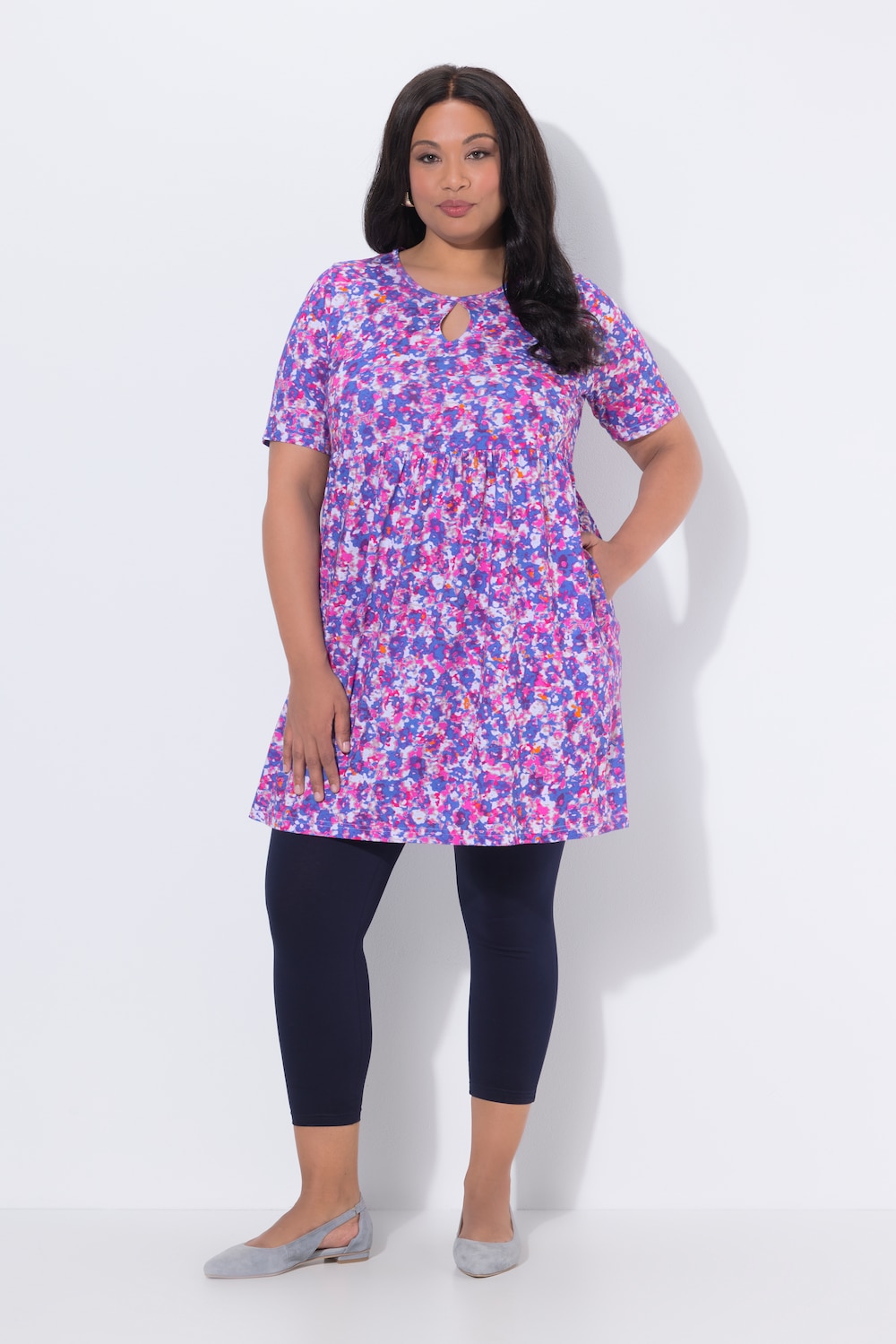 Thumbnail - Große Größen Longshirt, Damen, rosa, Größe: 50/52, Baumwolle, Ulla Popken