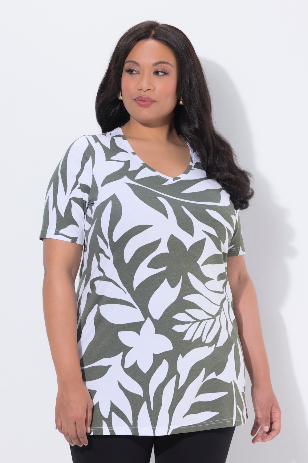 Thumbnail - Große Größen Longshirt, Damen, braun, Größe: 66/68, Baumwolle, Ulla Popken