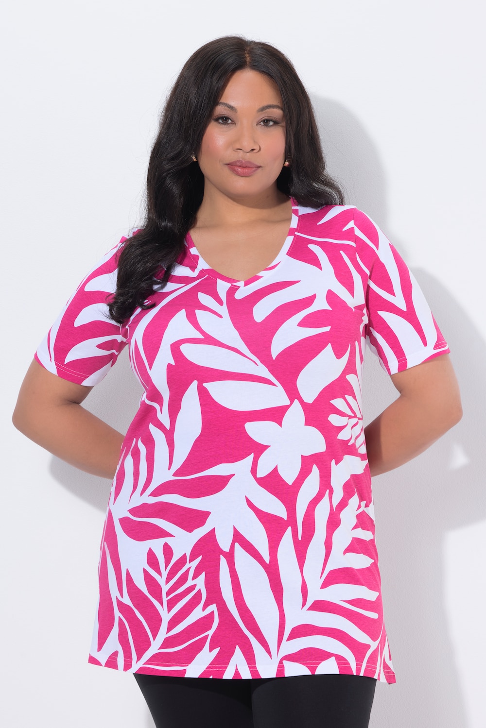 Große Größen Longshirt, Damen, rosa, Größe: 42/44, Baumwolle, Ulla Popken