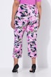 7/8-jersey broek, bloemen, wijde pijpen, elastische tailleband