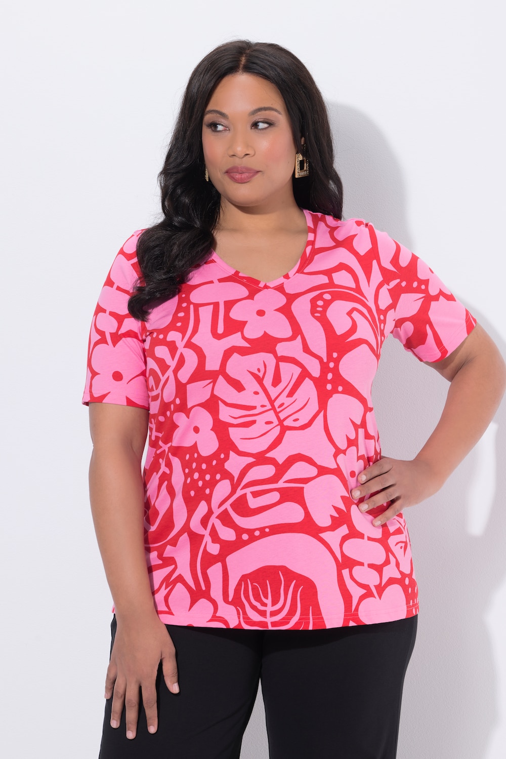 Thumbnail - Große Größen T-Shirt, Damen, rosa, Größe: 42/44, Baumwolle, Ulla Popken