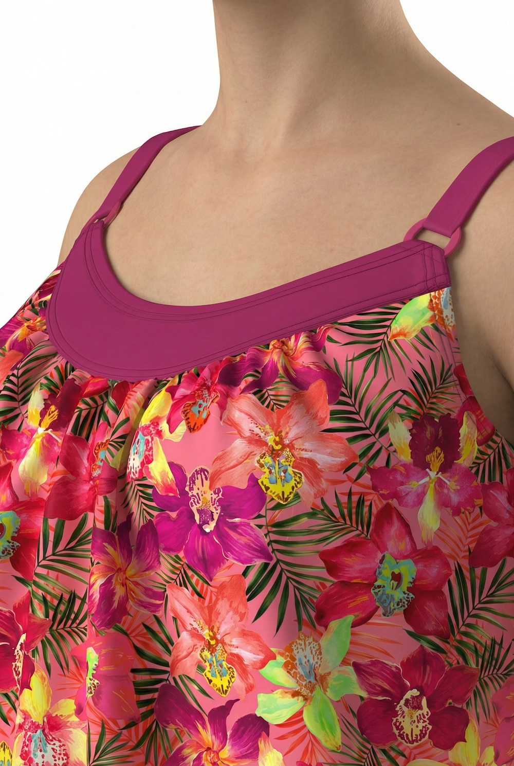 Tankini, Blüten, Softcups, Elastiksaum