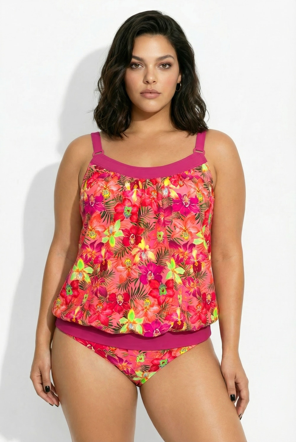 Tankini, Blüten, Softcups, Elastiksaum