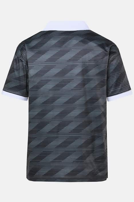 STHUGE Poloshirt, Halbarm, oversized, Leicht-Jersey, Muster, ohne Knöpfe, bis 8 XL