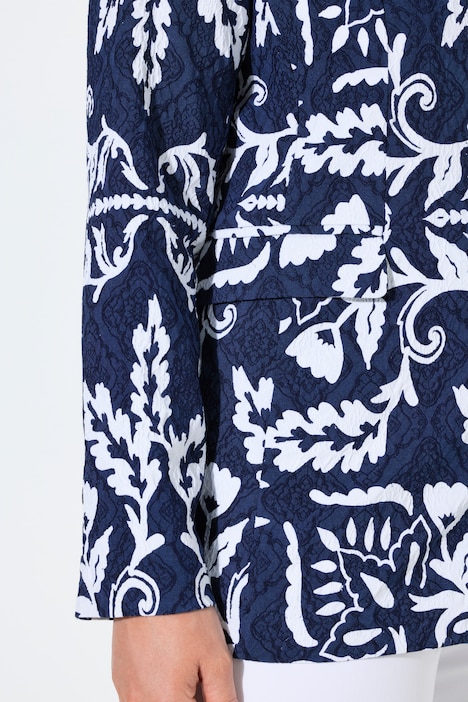 Jacquard-Blazer, Stickerei, Reverskragen, Knopfverschluss