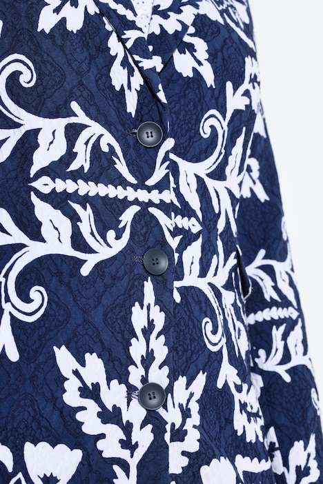 Jacquard-Blazer, Stickerei, Reverskragen, Knopfverschluss