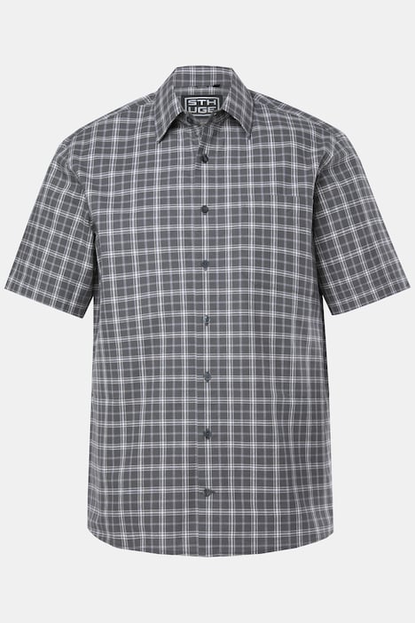 Chemise à carreaux, manches courtes et col Kent, coupe Boxy Fit – jusqu'au 8 XL