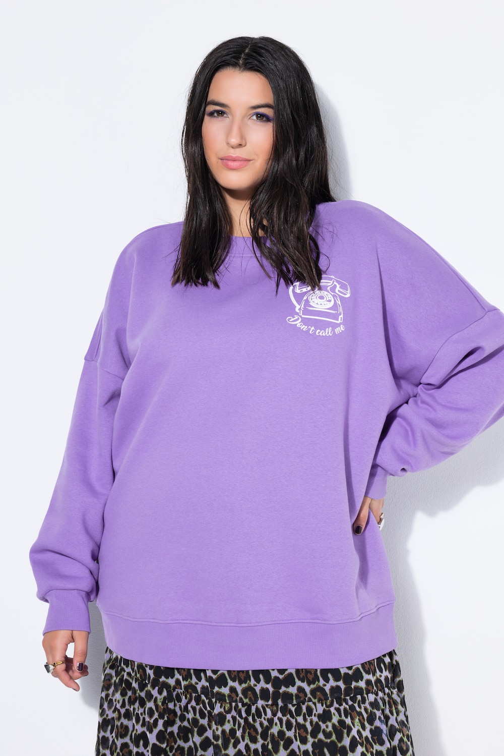 Thumbnail - Große Größen Sweatshirt, Damen, lila, Größe: 58/60, Baumwolle/Polyester, Studio Untold