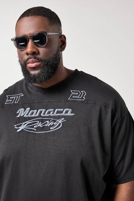 T-shirt STHUGE, rękaw 1/2, oversize, haft na piersi, styl vintage, do roz. 8 XL