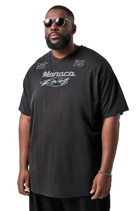 STHUGE Tričko, krátké rukávy, oversized, výšivka na hrudi, vintage vzhled, do velikosti 8XL