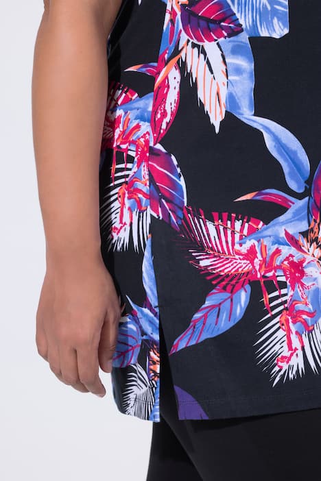 Glowing Floral A-Line Knit Tunic