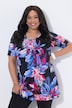 Glowing Floral A-Line Knit Tunic